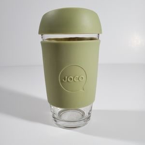 JOCO Glass Reusable Coffee Cup Green Large 16 oz